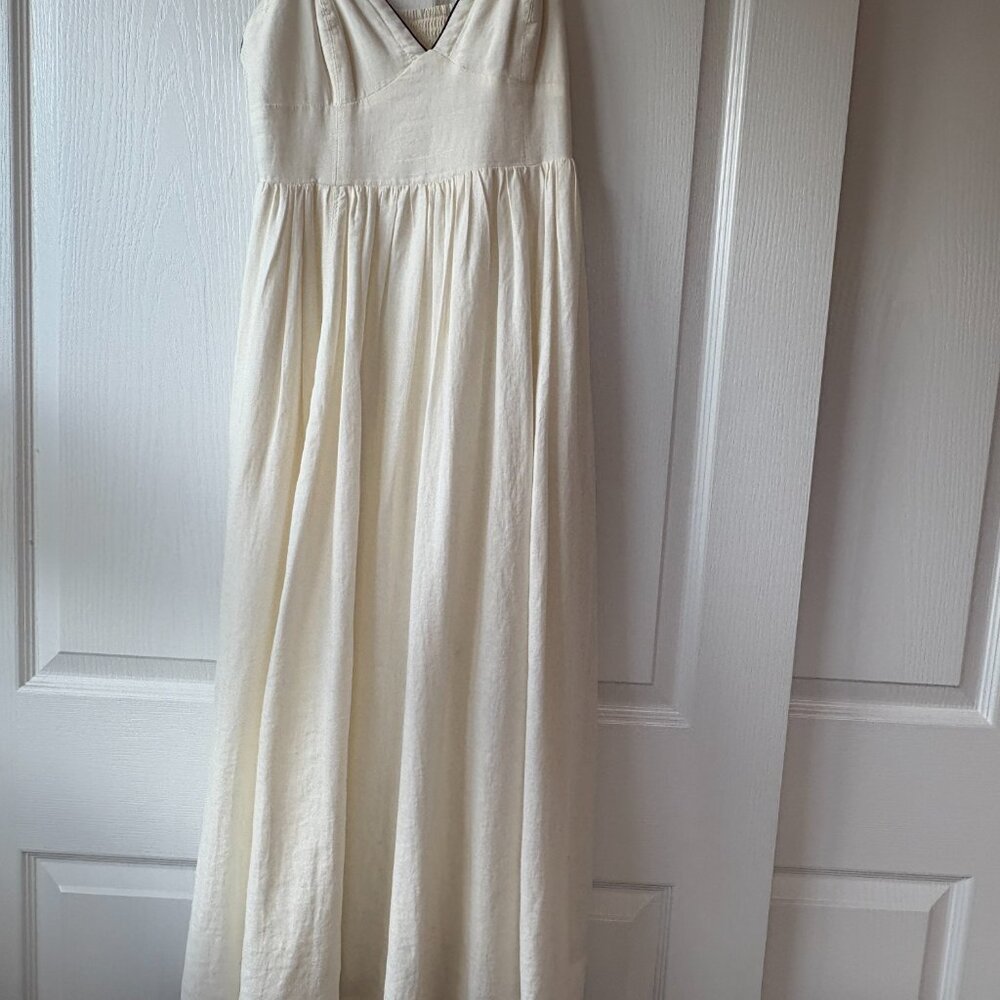 Maeve Cream Midi Sundress with Contrast Piping - Picture 5 of 14